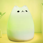 Squishy Silicone Cat Multicolor LED Night Lamp