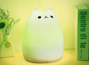 Squishy Silicone Cat Multicolor LED Night Lamp