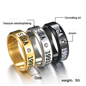 Bangtan Suga Metal Ring (Gold, Silver & Black)