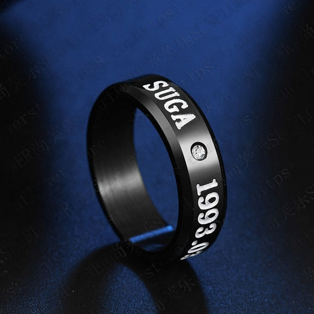 Bangtan Suga Metal Ring (Gold, Silver & Black)