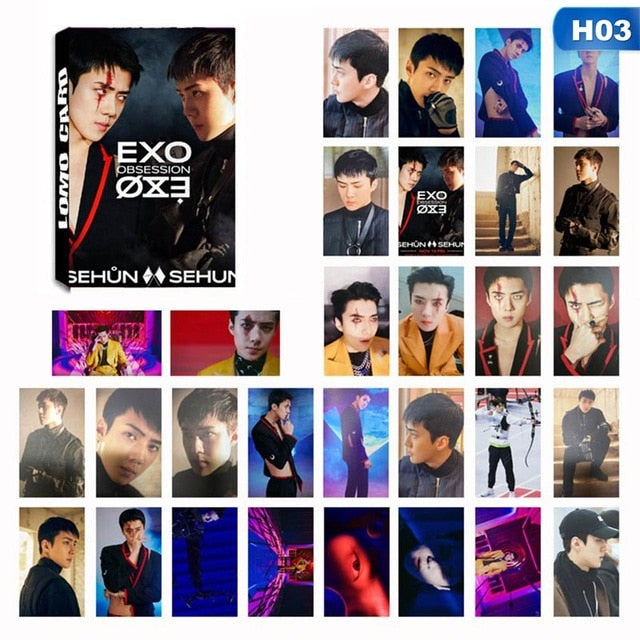 30Pcs/set LOMO EXO Obession Album Photocards