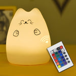 Squishy Silicone Cat Multicolor LED Night Lamp