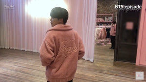 BTS Jin Pink Winter Fur Coat