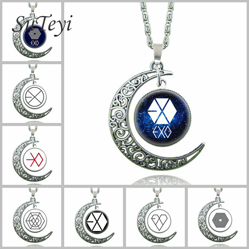 Exo Moon Pendant Necklace